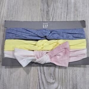 Baby GAP Organic Headband Set, Set of 3, Blue, Yellow, Pink, NEW